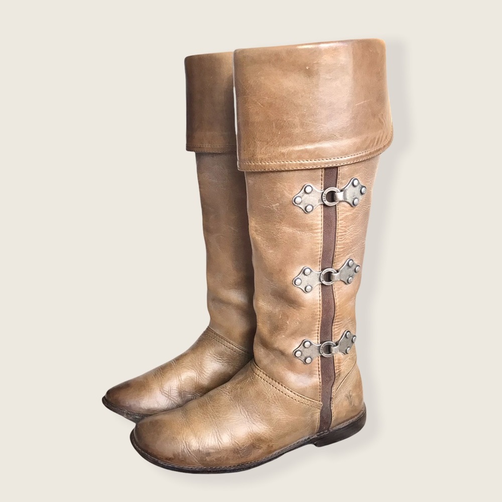 RARE Frye Paige Clovertab Vintage Leather Boots - Picture 5 of 16